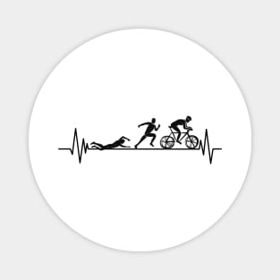 TRIATHLON heartbeat Swim, Bike, Run lover Magnet